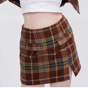 Cider | Tartan Plaid mini skirt schoolgirl preppy Womens size 3XL 3X brown